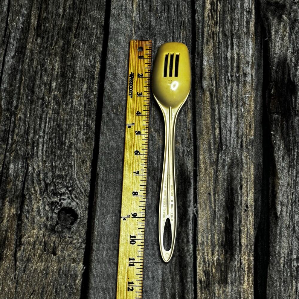 Vintage Ensar Corp Nylon Plastic Slotted Spoon Made USA Tan - Picture 4 of 4